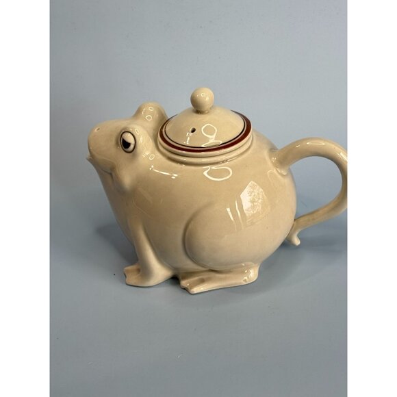 Fitz & Floyd 1976 Ceramic Frog Teapot 5" High 7" Long  Cute Vintage Collectible - Picture 5 of 9